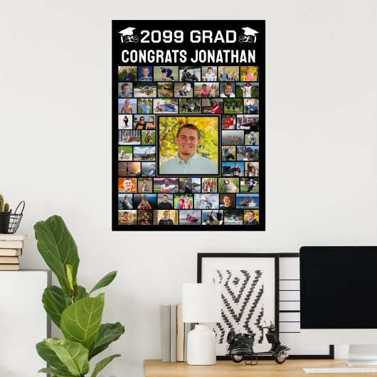 Modern Congrats Afstuderen 59 fotocollage Poster (Thuiskantoor)