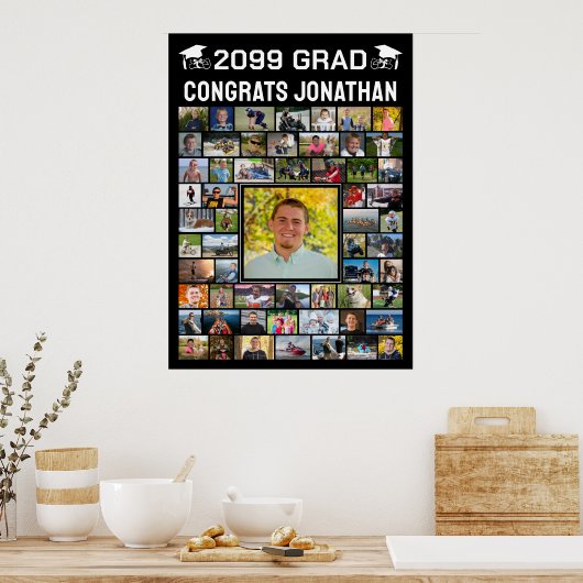 Modern Congrats Afstuderen 59 fotocollage Poster (Keuken)