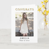 Modern Congrats Afstuderen Afstuderen foto Kaart (Gele Bloem)