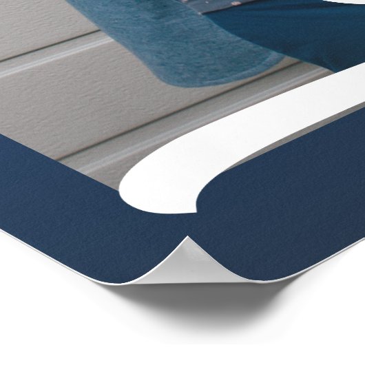 Modern Congrats Afstuderen Foto Blauw Poster (Hoek)