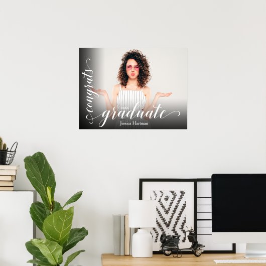 Modern Congrats Afstuderen foto Poster (Thuiskantoor)