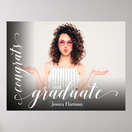 Modern Congrats Afstuderen foto Poster (Voorkant)