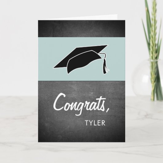 Modern Congrats Chalkboard Afstuderen Kaart (Voorkant)