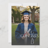 Modern Congrats Grad Graduation Photo Announcement (Voorkant)