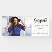 Modern Congrats H L Photo Afstuderen Banner - Whit (Horizontaal)