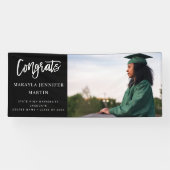Modern Congrats H Photo Afstuderen banner - zwart (Horizontaal)
