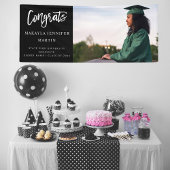 Modern Congrats H Photo Afstuderen banner - zwart