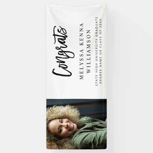 Modern Congrats Photo Afstuderen banner - White (Verticaal)