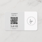 Modern Connect Met Ons Logo QR Code Grijs Wit Visitekaartje (Voorkant)