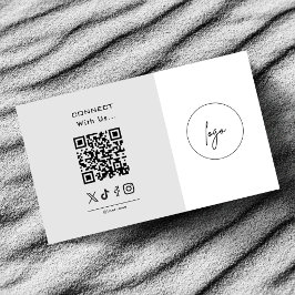 Modern Connect Met Ons Logo QR Code Grijs Wit Visitekaartje