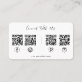 Modern Connect Met Ons QR Code Social Media Logo Visitekaartje (Voorkant)