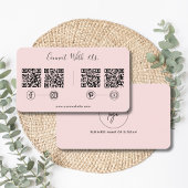 Modern Connect Met Ons QR Code Social Media Roze Visitekaartje
