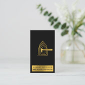 Modern Construction Black Gold Home Building Lux Visitekaartje (Staand voorkant)