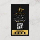 Modern Construction Black Gold Home Building Lux Visitekaartje (Achterkant)