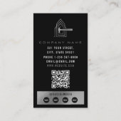 Modern Construction Black Silver Home Building Lux Visitekaartje (Achterkant)