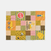 Modern Construction Boy Worker Excavator Quilt Fleece Deken (Voorkant (Horizontaal))