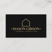 Modern Construction General Contracting Logo Zwart Visitekaartje (Voorkant)