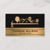 Modern Construction Handyman Carpenter Tools Gold Visitekaartje (Voorkant)