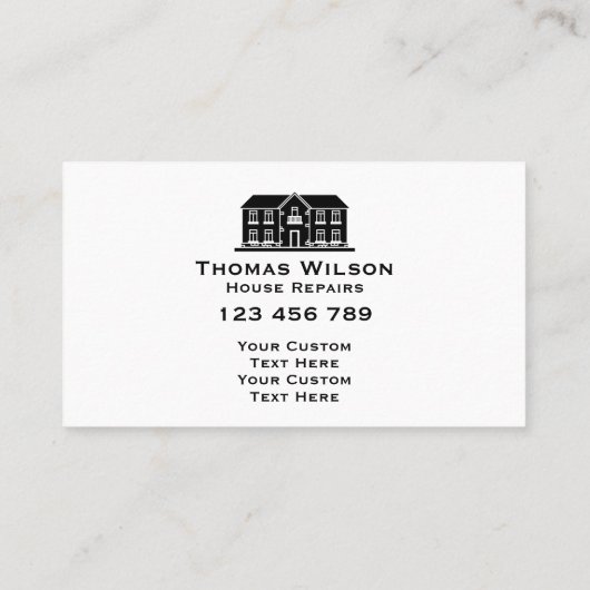 Modern Construction Handyman Carpenter Tools Wood  Visitekaartje (Achterkant)