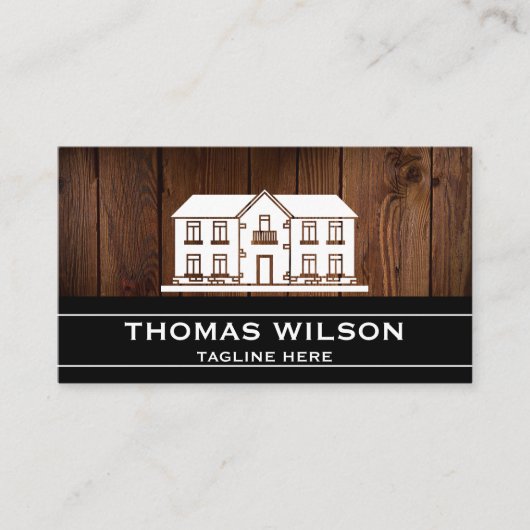 Modern Construction Handyman Carpenter Tools Wood  Visitekaartje (Voorkant)