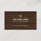 Modern Construction Handyman Carpenter Tools Wood  Visitekaartje (Voorkant)