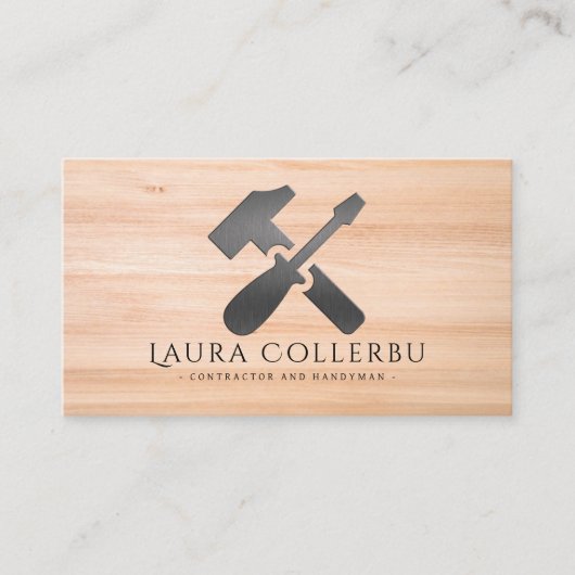 Modern Construction Handyman Carpenter Visitekaartje (Voorkant)