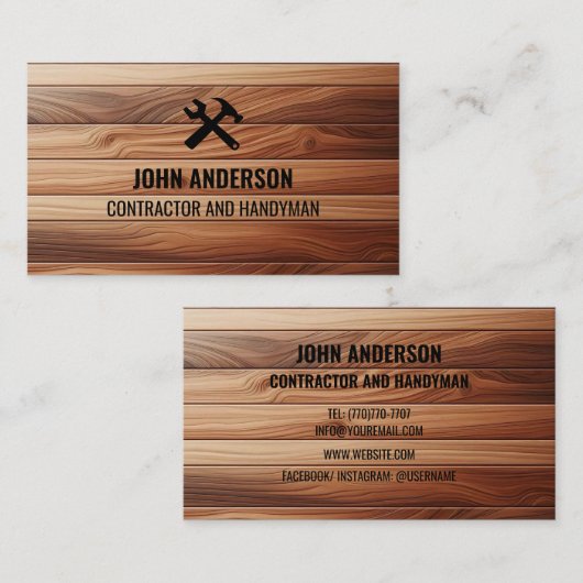 Modern Construction Handyman Contractor Renovation Visitekaartje (Voorkant / Achterkant)