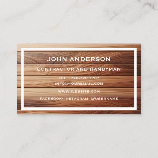Modern Construction Handyman Contractor Renovation Visitekaartje (Achterkant)