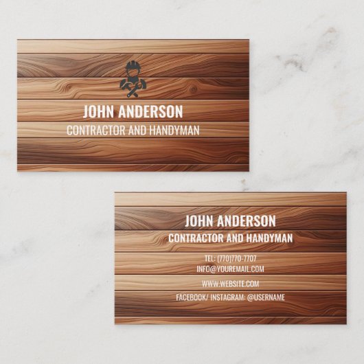 Modern Construction Handyman Contractor Renovation Visitekaartje (Voorkant / Achterkant)