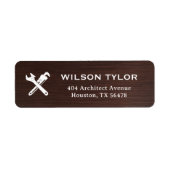 Modern Construction Handyman Tools Wood Etiket (Voorkant)