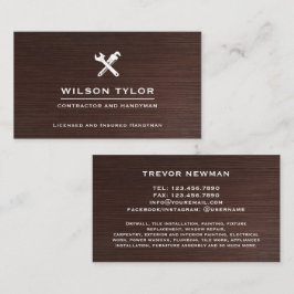 Modern Construction Handyman Tools Wood Visitekaartje
