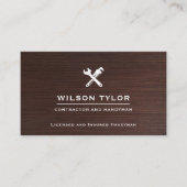 Modern Construction Handyman Tools Wood Visitekaartje (Voorkant)