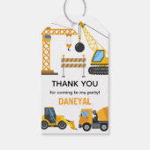 Modern Construction Simple Kid's Birthday Cadeaulabel (Achterkant)