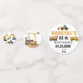 Modern Construction Simple Kid's Birthday Confetti (Voorkanten)