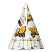 Modern Construction Simple Kid's Birthday Feesthoedjes (Achterkant)