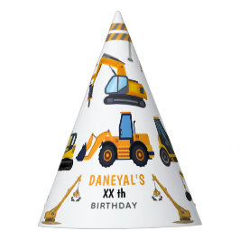 Modern Construction Simple Kid's Birthday Feesthoedjes