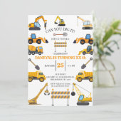 Modern Construction Simple Kid's Birthday Kaart (Staand voorkant)