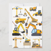 Modern Construction Simple Kid's Birthday Kaart (Achterkant)