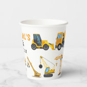 Modern Construction Simple Kid's Birthday Papieren Bekers (Achterkant)