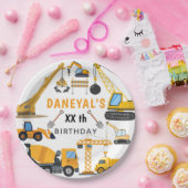 Modern Construction Simple Kid's Birthday Papieren Bordje (Feest)