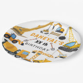 Modern Construction Simple Kid's Birthday Papieren Bordje (Gekanteld)