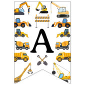 Modern Construction Simple Kid's Birthday Vlaggetjes (Tweede vlag)