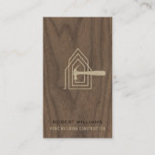 Modern Construction Wood Home Building Lux Visitekaartje (Voorkant)
