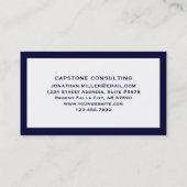 Modern Consultant Visitekaartje | marineblauw Lijs (Achterkant)