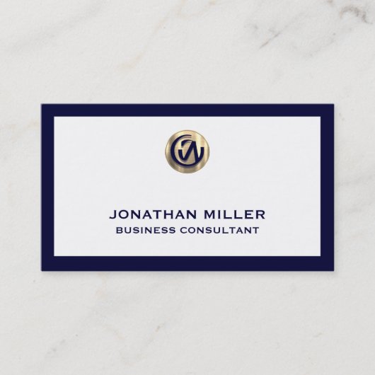 Modern Consultant Visitekaartje | marineblauw Lijs (Voorkant)