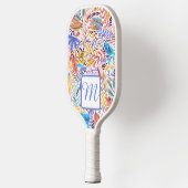 MODERN, CONTEMPORAIRE BOTANISCHE AFDRUKKING PICKLEBALL PADDLE (Links)