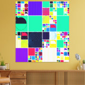 Modern Contemporary Bauhaus Geometric Pattern  Canvas Afdruk (Insitu (Woonkamer))
