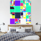 Modern Contemporary Bauhaus Geometric Pattern  Canvas Afdruk (Insitu (Slaapkamer))