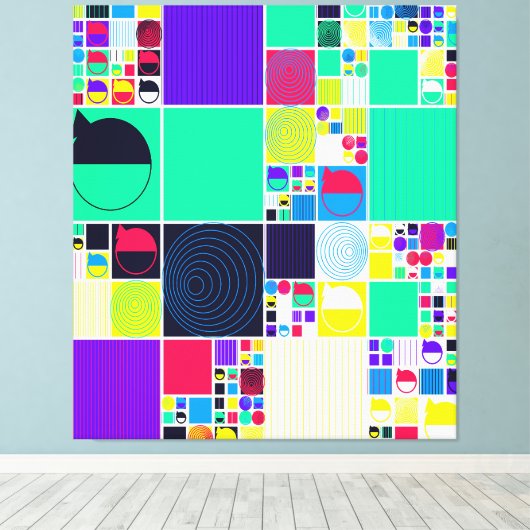 Modern Contemporary Bauhaus Geometric Pattern  Canvas Afdruk (Insitu (Houten vloer))