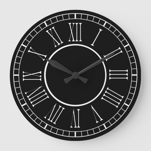 Modern Contemporary Black And White Roman Numbers Grote Klok (Voorkant)